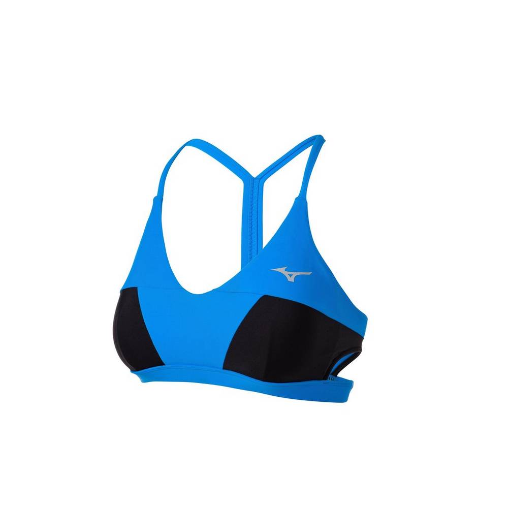 Womens Mizuno April Ross Vantage Thin Strap Volleyball Sports Bra Blue/Black Philippines (OGWKYS481)